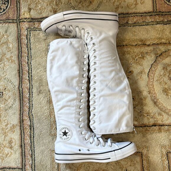 Converse CT All-Star XX-Hi Top Y2K Women’s Sz 8 White Lace-Up Knee-High Sneakers - Picture 9 of 14